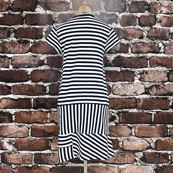 ATM Anthony Thomas Melillo Dress Crew Neck Striped Blue Size X Small XS - Picture 10 of 17